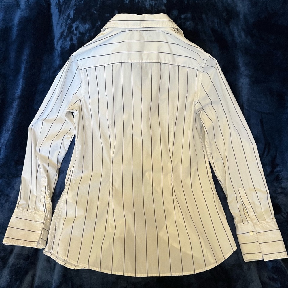 Banana Republic White with dark gray / black stripe Riley Shirt - Picture 2 of 7